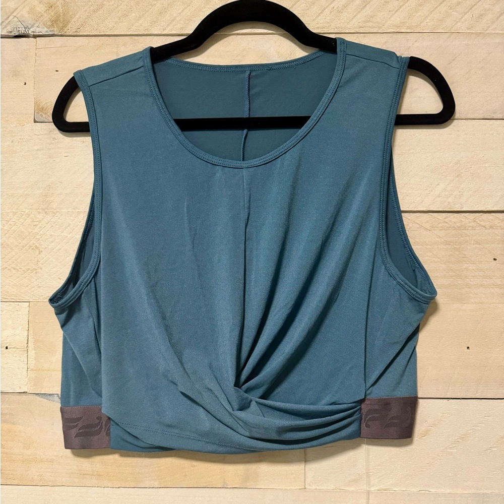 Fabletics twist front banded crop top